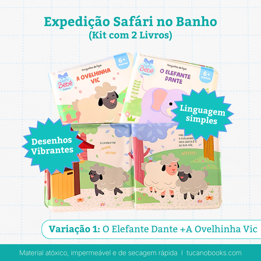 Expedição Safári no Banho: Diversão Impermeável (Kit com 2)