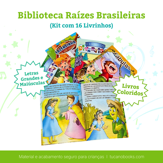 Biblioteca Raízes Brasileiras: 16 Clássicos Inesquecíveis e Fábulas Tradicionais