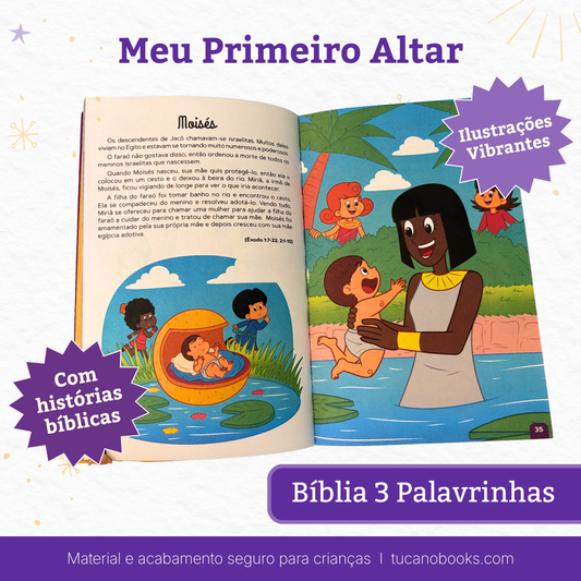 Meu Primeiro Altar: Bíblia 3 Palavrinhas + Kit Historinhas Cristãs