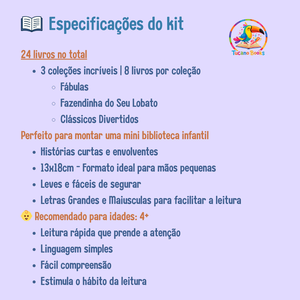 Mega Combo Herança em Português - 24 Livros Clássicos Infantis