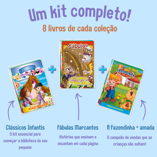 Mega Combo Herança em Português - 24 Livros Clássicos Infantis