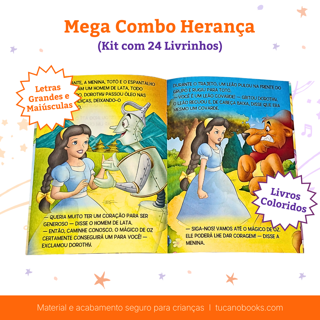 Mega Combo Herança em Português -  24 Livros Clássicos Infantis