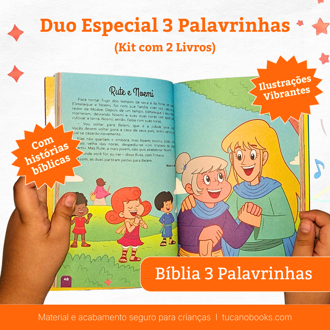 Duo Especial 3 Palavrinhas: Minha Bíblia + Livro de Colorir