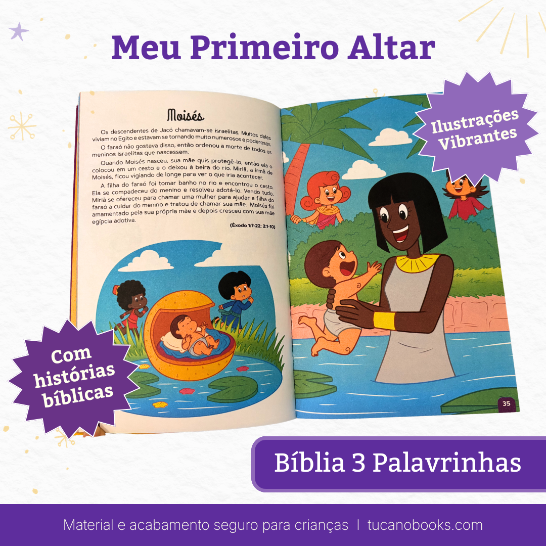 Meu Primeiro Altar: Bíblia 3 Palavrinhas + Kit Historinhas Cristãs