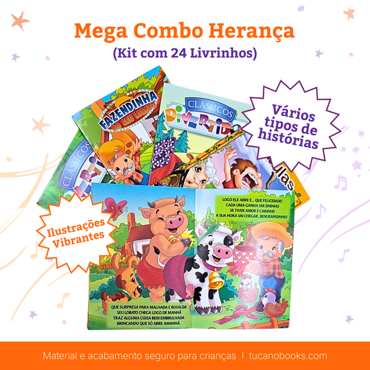 Mega Combo Herança em Português -  24 Livros Clássicos Infantis