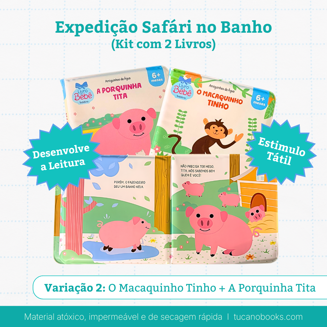 Expedição Safári no Banho: Diversão Impermeável (Kit com 2)