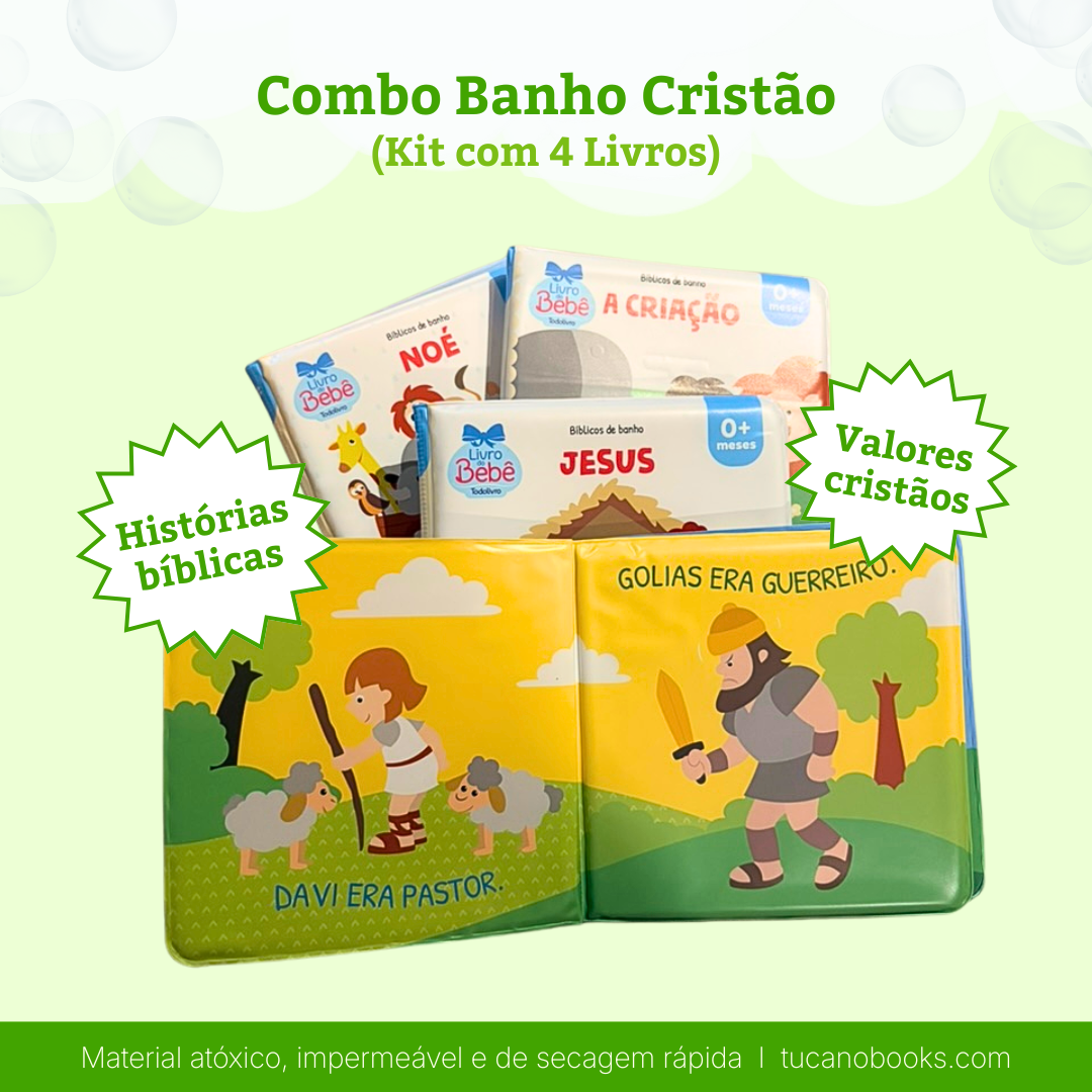 Combo Banho Cristão: Minhas Primeiras Histórias Bíblicas (4 Livros)