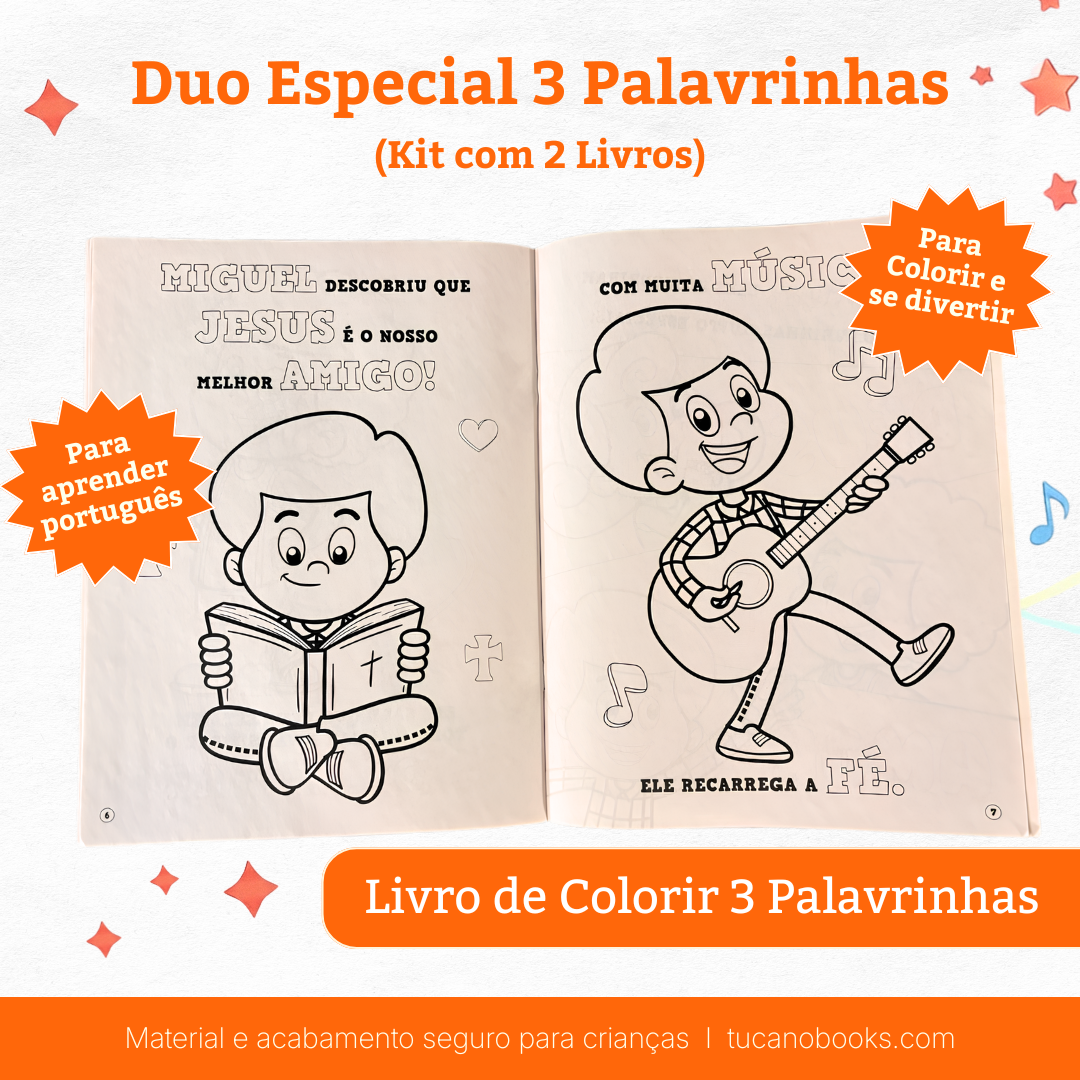 Duo Especial 3 Palavrinhas: Minha Bíblia + Livro de Colorir