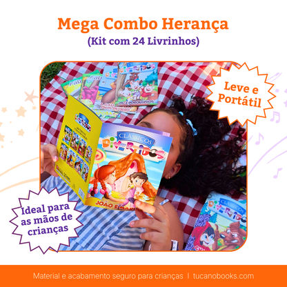 Mega Combo Herança em Português -  24 Livros Clássicos Infantis