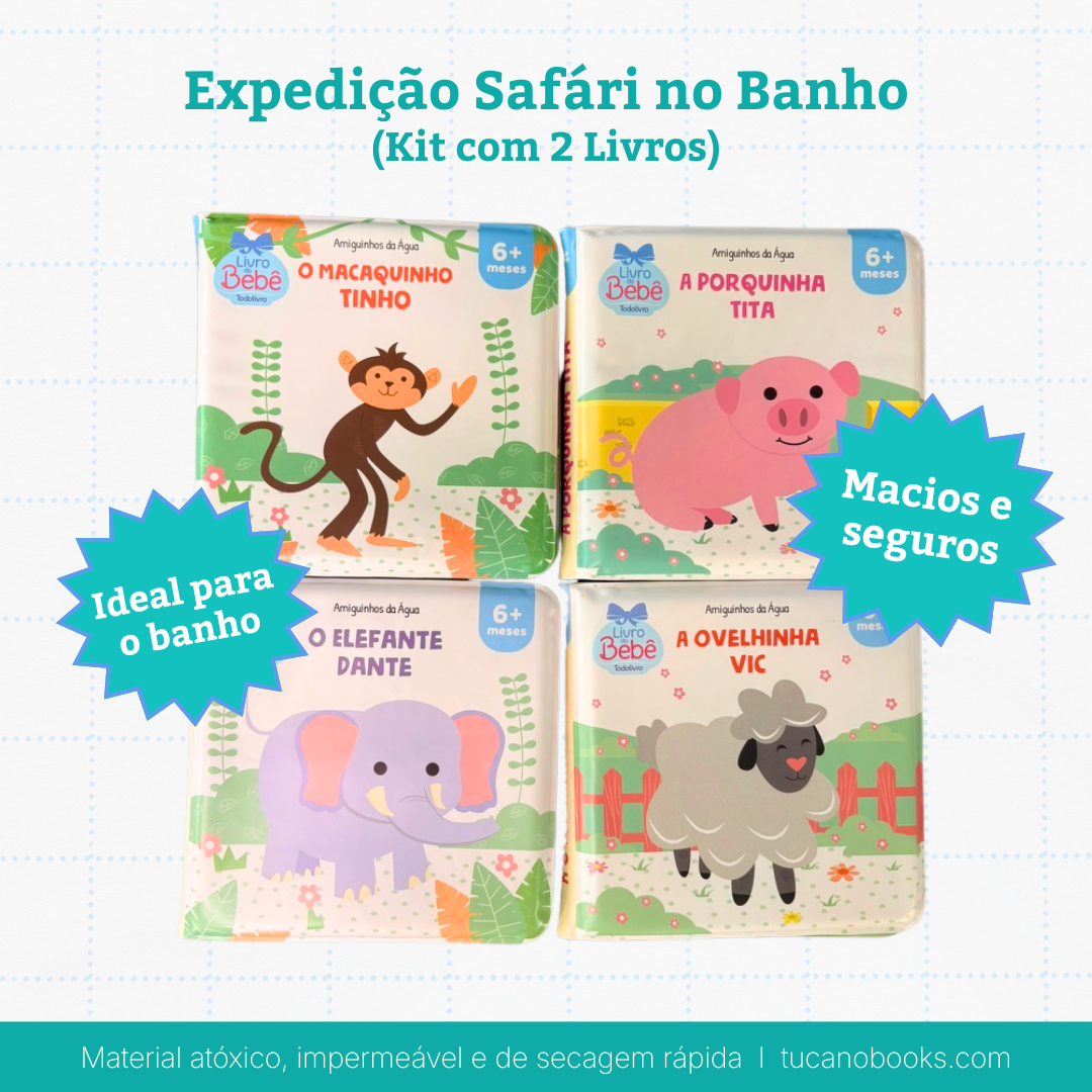 Expedição Safári no Banho: Diversão Impermeável (Kit com 2)