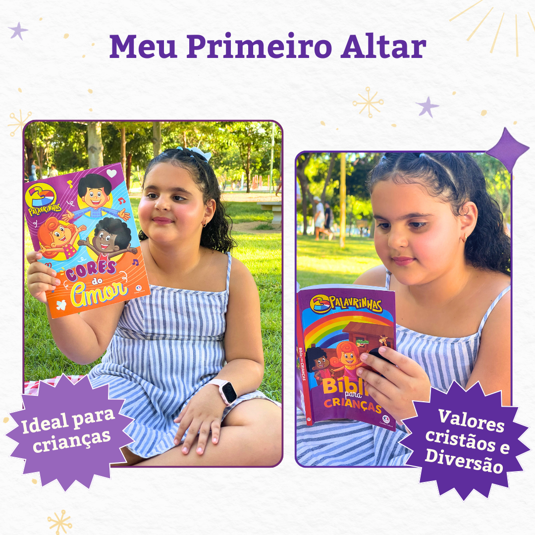 Meu Primeiro Altar: Bíblia 3 Palavrinhas + Kit Historinhas Cristãs
