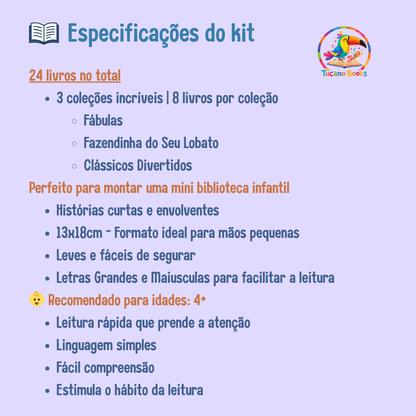 Mega Combo Herança em Português -  24 Livros Clássicos Infantis