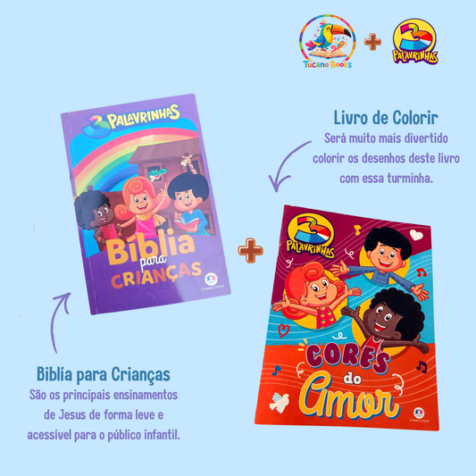 Duo Especial 3 Palavrinhas: Minha Bíblia + Livro de Colorir