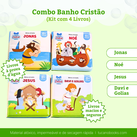 Combo Banho Cristão: Minhas Primeiras Histórias Bíblicas (4 Livros)