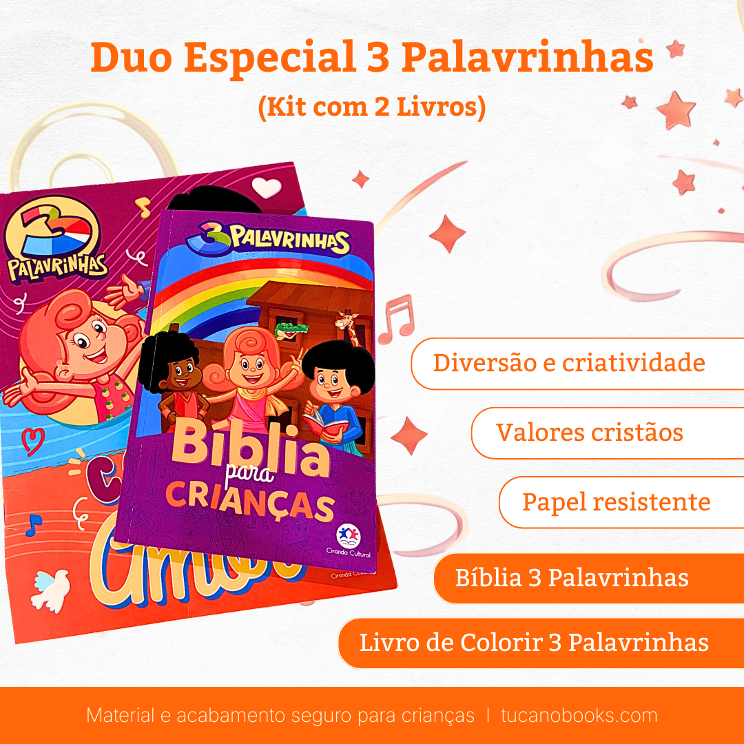 Duo Especial 3 Palavrinhas: Minha Bíblia + Livro de Colorir