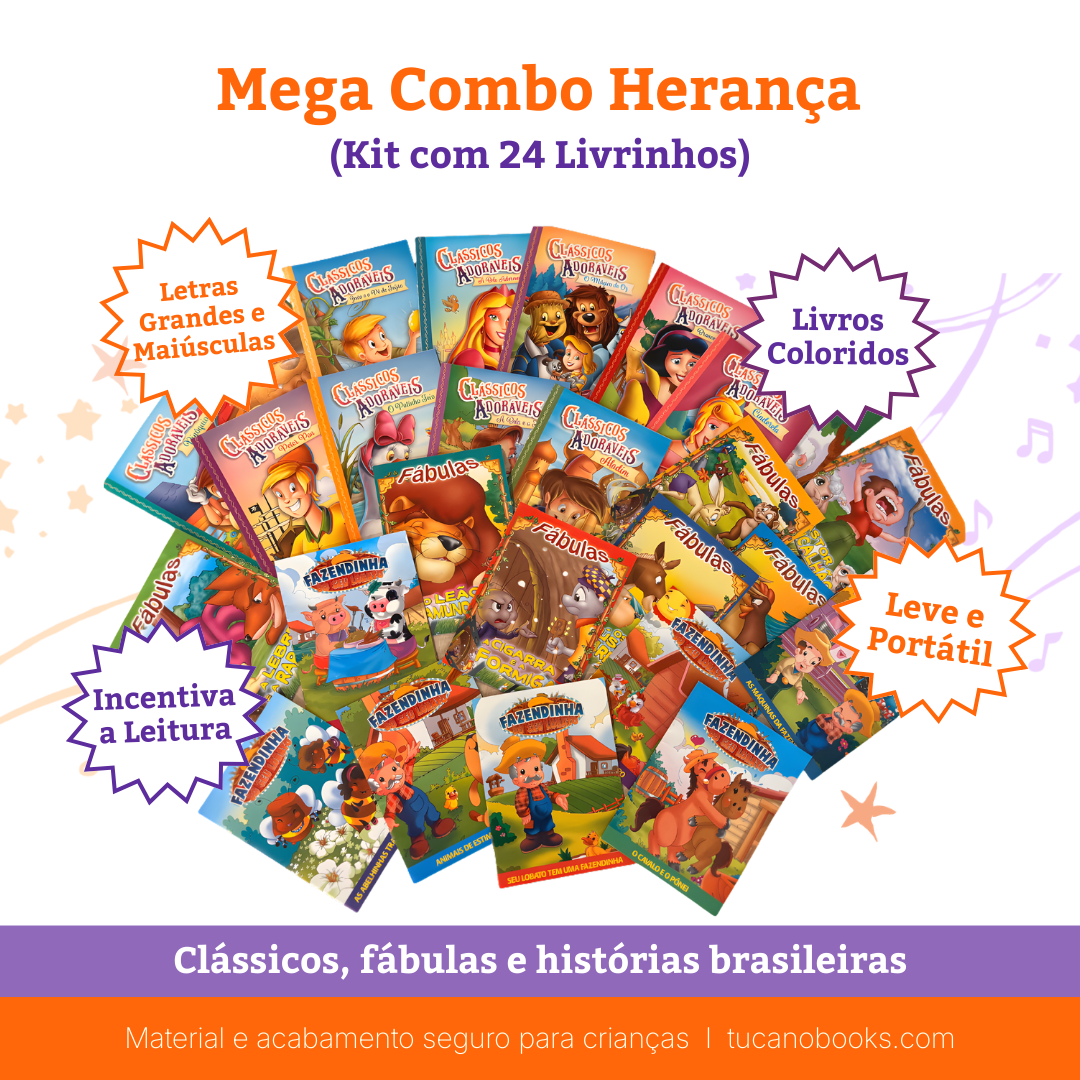 Mega Combo Herança em Português -  24 Livros Clássicos Infantis