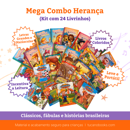 Mega Combo Herança em Português -  24 Livros Clássicos Infantis