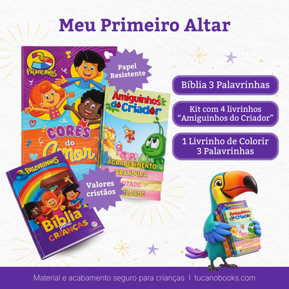 Meu Primeiro Altar: Bíblia 3 Palavrinhas + Kit Historinhas Cristãs
