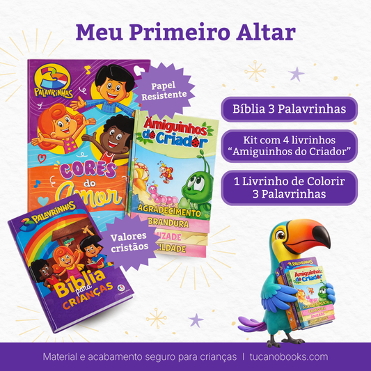 Meu Primeiro Altar: Bíblia 3 Palavrinhas + Kit Historinhas Cristãs