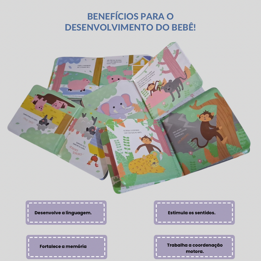 Combo Banho Explorador: Animais da Fazenda e Safári (4 Livros)