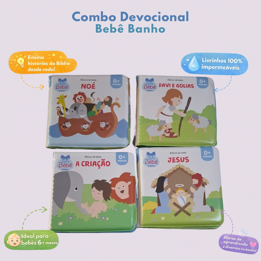 Combo Banho Cristão: Minhas Primeiras Histórias Bíblicas (4 Livros)